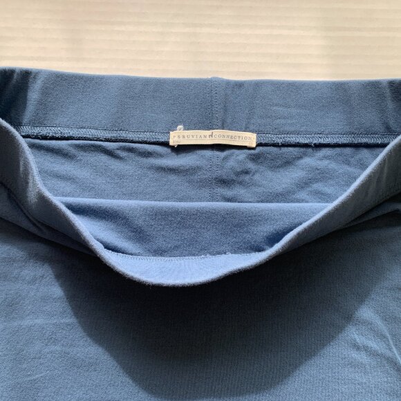 Peruvian Connection Blue Pencil Skirt Soft Cotton Stretch Knit Women’s Size ~M - Picture 7 of 8